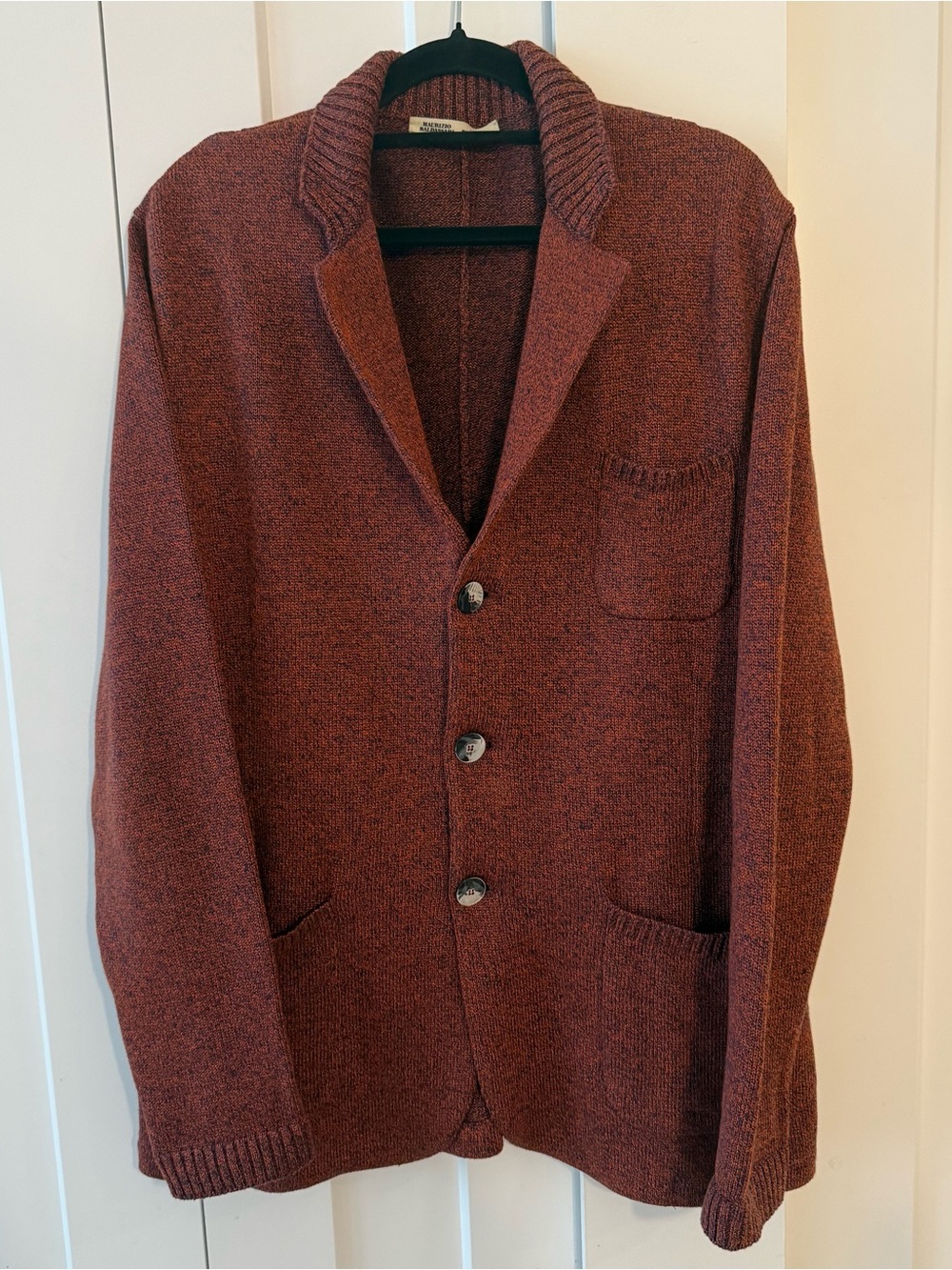 Maurizio Baldassari Brera Linen Cotton Knit Cardigan Mens IT52 Made In Italy